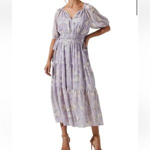 NWT ASTR Floral Print Tiered Ruffle Dress